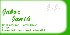 gabor janik business card